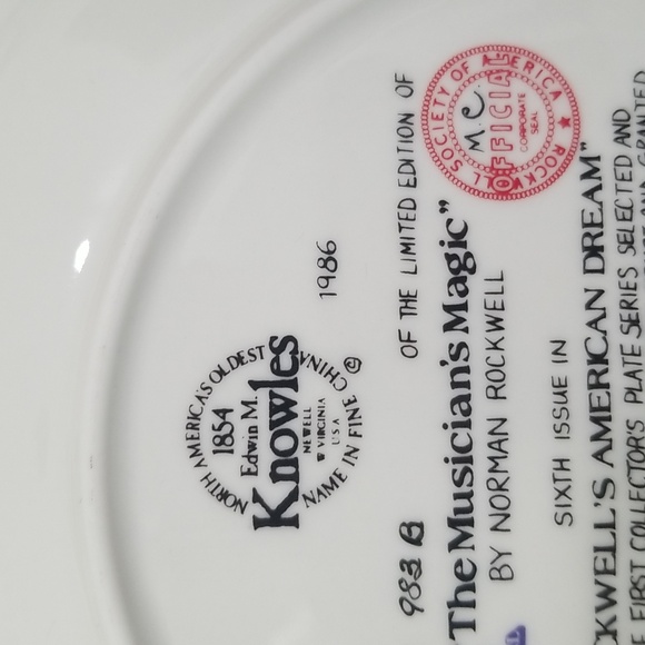 P2f- Knowles Norman Rockwell "The Musician's Magic" 1986 LE Collector's Plate - Picture 5 of 9